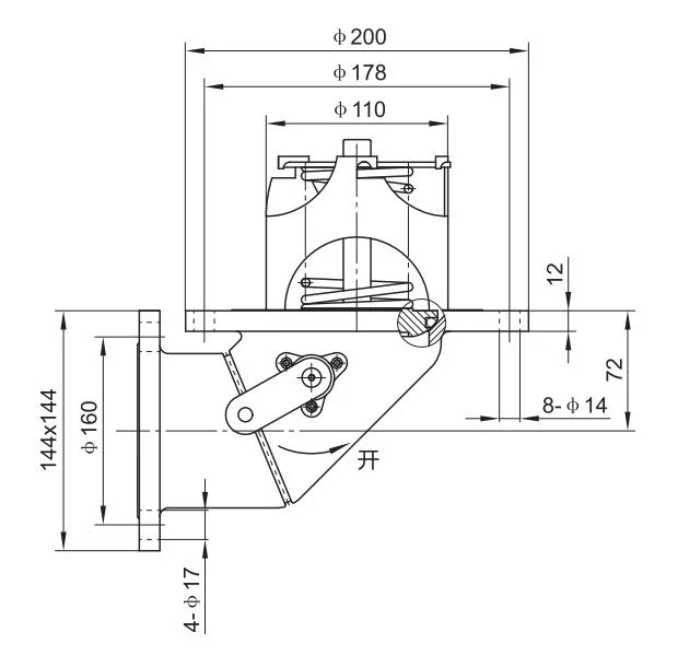 3 Inch Ss Tank Truck Emergency Shut off Bottom Valve